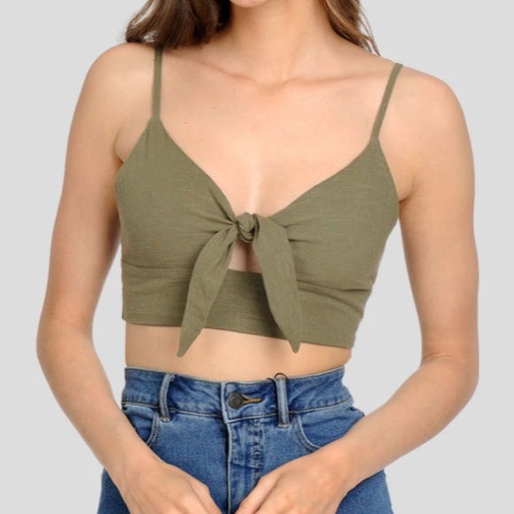 Kaki cropped cami - Picture 2 of 5